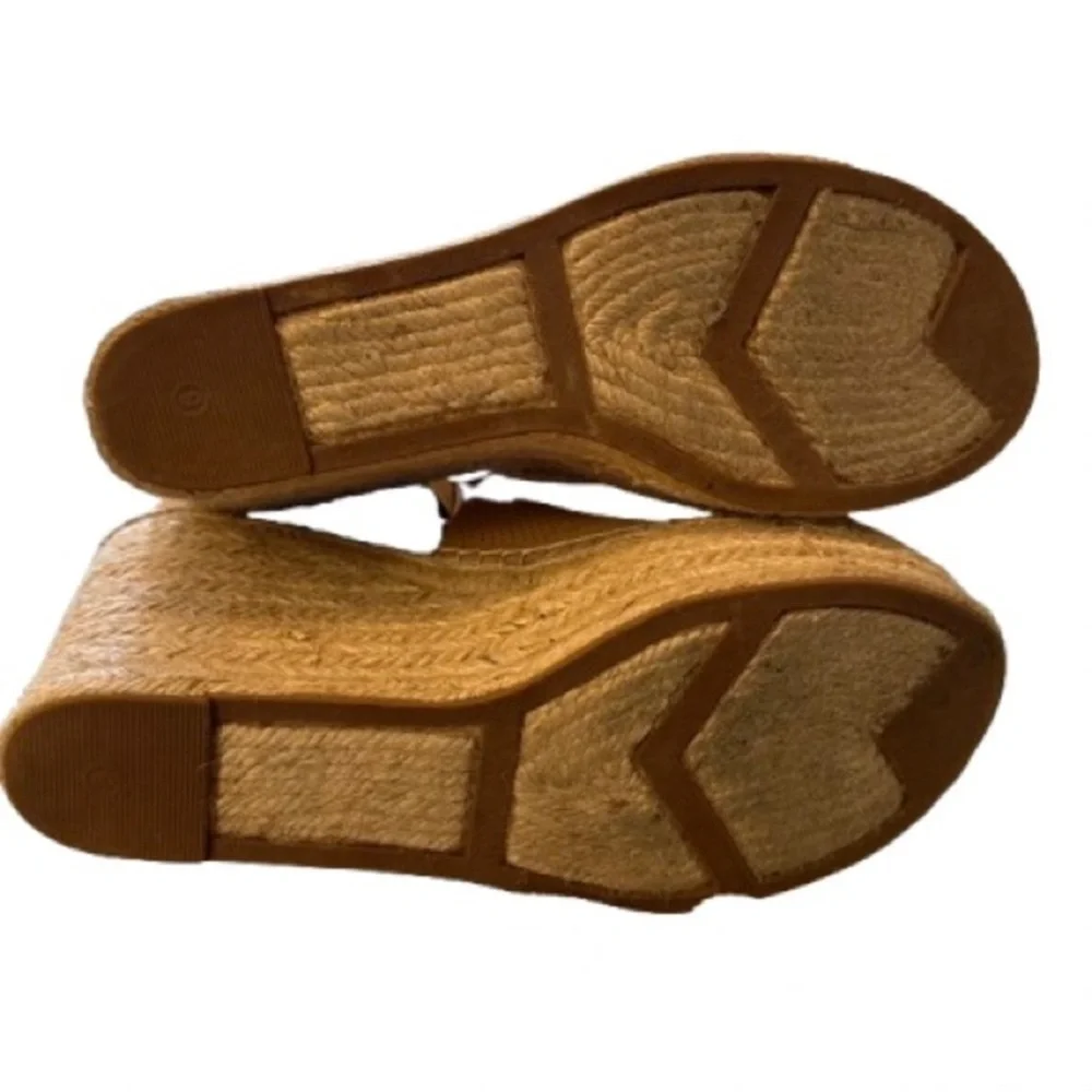 Marc Fisher Womens Perforated Suede Wedge Espadrille Platform Sandals Annie- 9